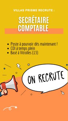 Villas Prisme recrute un(e) secrétaire comptable